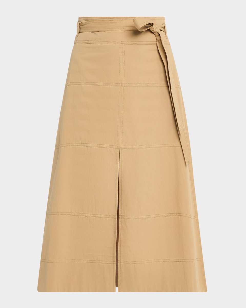 Hudson Belted A-Line Midi Skirt